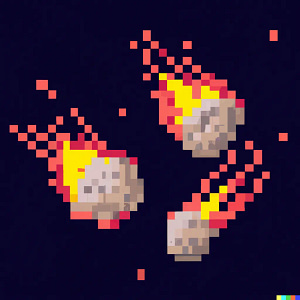 three burning asteriods
