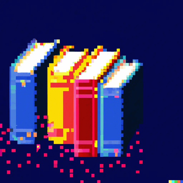 three books pixelart